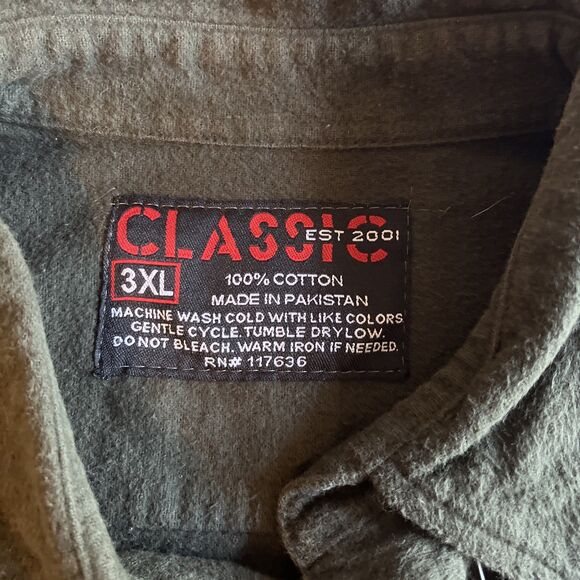 Classic Rugged Wear Men’s Shirt 3XL Dark Brown Flannel Cotton Workwear Cabincore - Picture 3 of 7